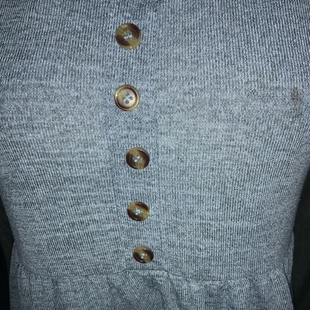 SHEIN Gray Medium Knee Length Dress with Button Accents